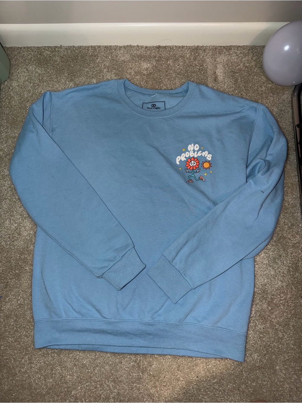 Blue 'No Problems' Crewneck Sweater